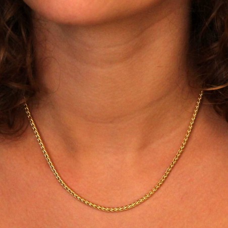 Collier Femme Maille Palmier - Or Jaune