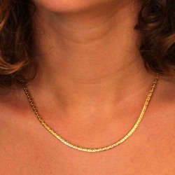 Collier Femme Maille Haricot - Or Jaune