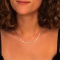 Collier Femme Maille Haricot - Or Blanc