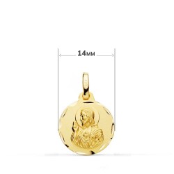 Collier - Médaille Scapulaire Or Jaune - Chaîne Dorée