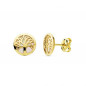 Boucles d'Oreilles Or 18 Carats 750/000 Jaune et Nacre - Arbre de Vie