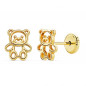 Boucles d'Oreilles Or 18 Carats 750/000 Jaune - Oursons