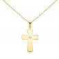 Collier - Médaille Croix Or 18 Carats 750/000 Jaune et Zirconium - Chaine Dorée