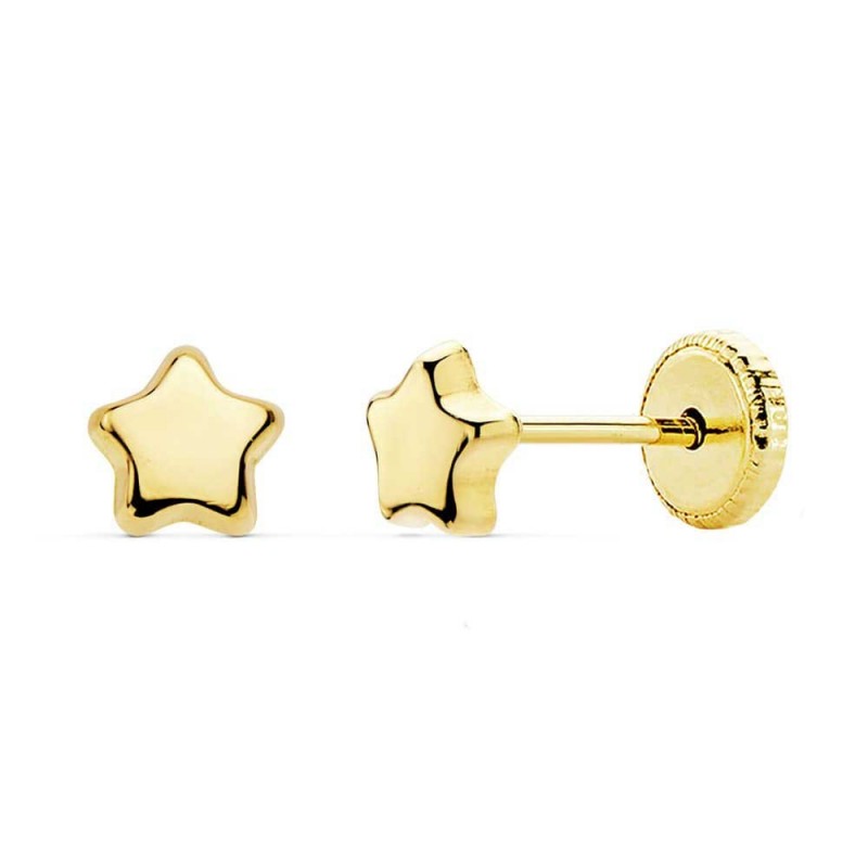 Boucles d'Oreilles  Or 18 Carats 750/000  Jaune - Etoiles