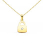 Collier - Pendentif Cadenas Or 18 Carats 750/000 Jaune - Chaine Dorée