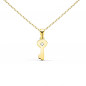 Collier - Pendentif Clé Or 18 Carats 750/000 Jaune - Chaine Dorée