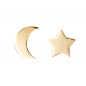 Boucles d'Oreilles  Or Jaune Etoile et Lune - Femme ou Enfant