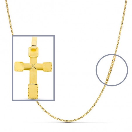 Pendentif  - Médaille Croix Or 18 Carats 750/000 Jaune - Chaine Offerte