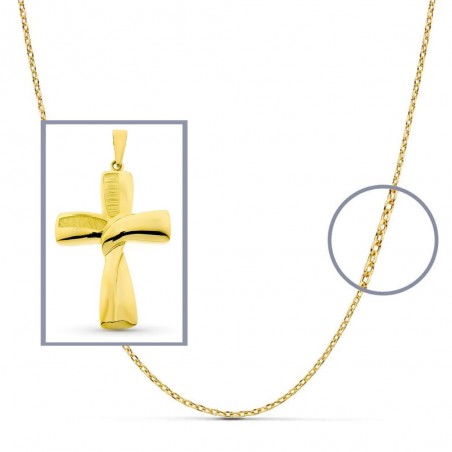 Pendentif  - Médaille Croix Or 18 Carats 750/000 Jaune - Chaine Offerte