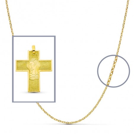 Pendentif  - Médaille Croix Or 18 Carats 750/000 Jaune - Chaine Offerte