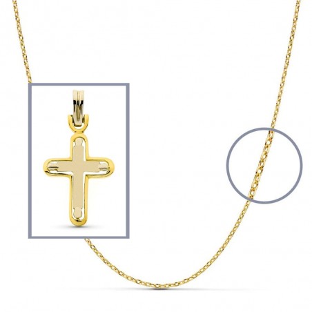 Pendentif  - Médaille Croix Or 18 Carats 750/000 Jaune - Chaine Offerte