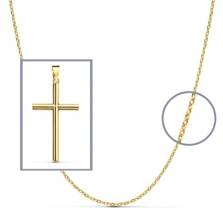 Pendentif  - Médaille Croix Or 18 Carats 750/000 Jaune - Chaine Offerte