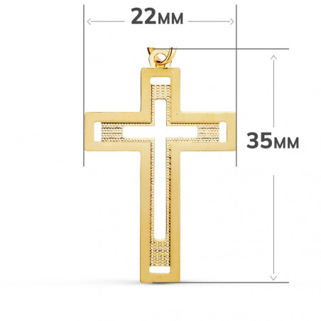 Pendentif  - Médaille Croix Or 18 Carats 750 Jaune - Chaine Offerte