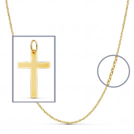 Pendentif  - Médaille Croix Or 18 Carats 750 Jaune - Chaine Offerte