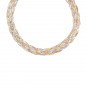 Collier Tresse Trois Ors - Or Tricolore Jaune, Blanc et Rose - Femme