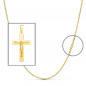 Pendentif  - Médaille Christ sur la Croix Or 18 Carats 750/000 Jaune - Chaine Offerte