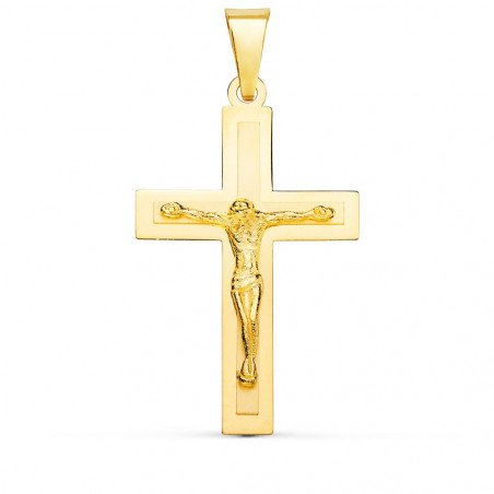 Christ sur la Croix Or 18 Carats 750/000 Jaune - Chaine Dorée Offerte