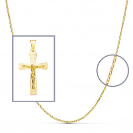 Pendentif  - Médaille Christ sur la Croix Or 18 Carats 750 Jaune - Chaine Offerte