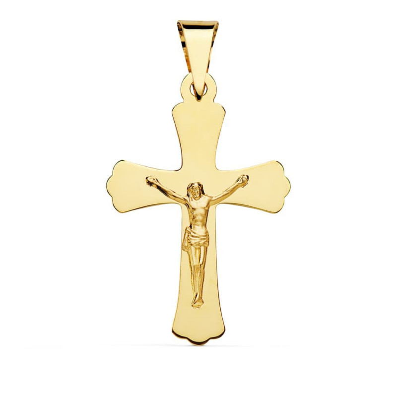 Pendentif  - Médaille Christ sur la Croix Or 18 Carats 750 Jaune - Chaine Offerte