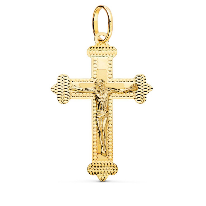 Pendentif  - Médaille Christ sur la Croix Or 18 Carats 750 Jaune - Chaine Offerte