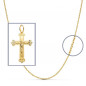 Pendentif  - Médaille Christ sur la Croix Or 18 Carats 750/000 Jaune - Chaine Offerte