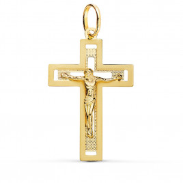 Christ sur la Croix Or 18 Carats 750/000 Jaune - Chaine Dorée Offerte