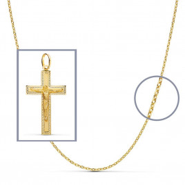 Pendentif  - Médaille Christ sur la Croix Or 18 Carats 750 Jaune - Chaine Offerte