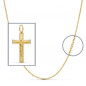 Pendentif  - Médaille Christ sur la Croix Or 18 Carats 750/000 Jaune - Chaine Offerte