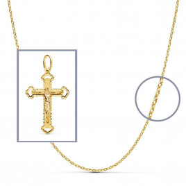 Christ sur la Croix Or 18 Carats 750/000 Jaune - Chaine Dorée Offerte