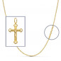 Pendentif  - Médaille Christ sur la Croix Or 18 Carats 750/000 Jaune - Chaine Offerte