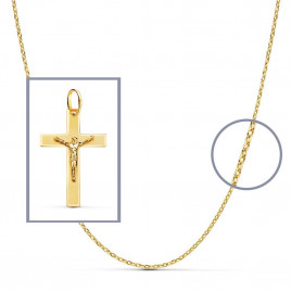 Christ sur la Croix Or 18 Carats 750/000 Jaune - Chaine Dorée Offerte