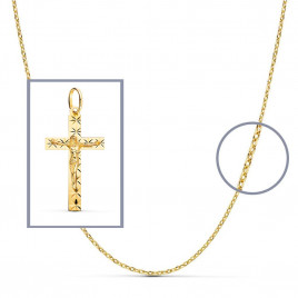 Christ sur la Croix Or 18 Carats 750/000 Jaune - Chaine Dorée Offerte