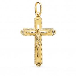 Christ sur la Croix Or 18 Carats 750/000 Jaune - Chaine Dorée Offerte