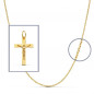 Pendentif  - Médaille Christ sur la Croix Or 18 Carats 750/000 Jaune - Chaine Offerte