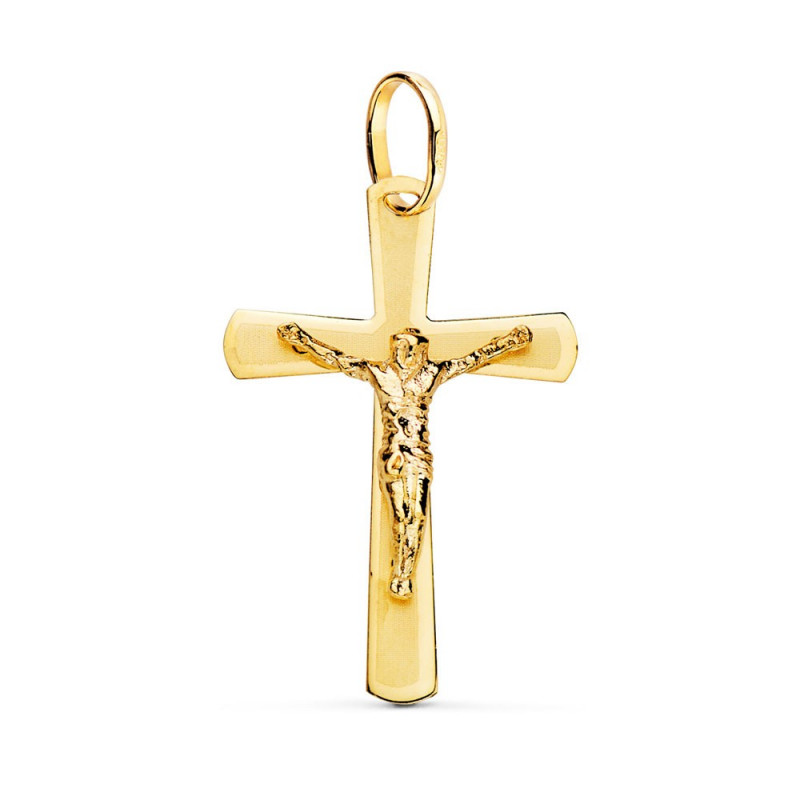 Pendentif  - Médaille Christ sur la Croix Or 18 Carats 750 Jaune - Chaine Offerte