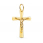 Pendentif  - Médaille Christ sur la Croix Or 18 Carats 750 Jaune - Chaine Offerte