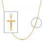 Pendentif  - Médaille Christ sur la Croix Or 18 Carats 750 Jaune - Chaine Offerte