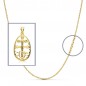 Collier - Médaille Christ sur la Croix Or Jaune - Chaine Dorée Offerte