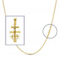 Collier - Médaille Christ sur la Croix Or Jaune - Chaine Dorée Offerte