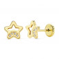 Boucles d'Oreilles Or 18 Carats 750/000 Jaune - Etoile