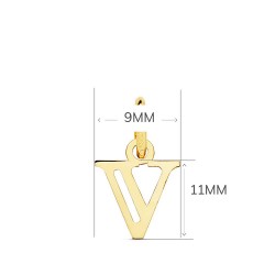 Collier - Pendentif Lettre "V" Or 750/1000 - Chaine Dorée