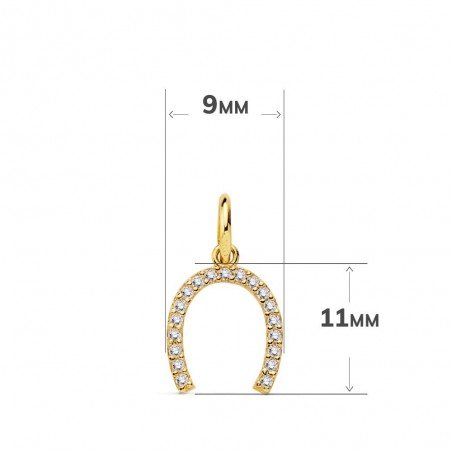 Collier - Pendentif Or 18 Carats 750/000 Jaune  - Fer à Cheval - Chaine Dorée