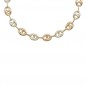 Collier Femme Deux Ors - Grains de Café Bicolores Jaune et Blanc