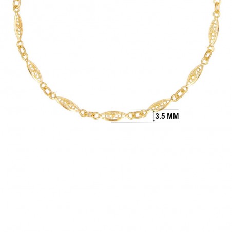 Collier Or Jaune Maille Filigrane - Femme