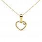 Collier - Pendentif Or 18 Carats 750/000 Jaune - Coeur - Chaine Dorée