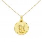 Collier - Médaille Marie Jeune Or Jaune - Chaîne Dorée - Gravure Offerte